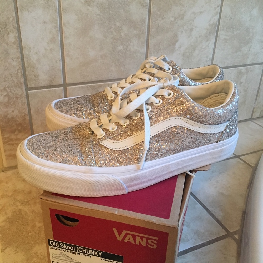 Vans Old Skool chunky glitter shoes sz 8.5